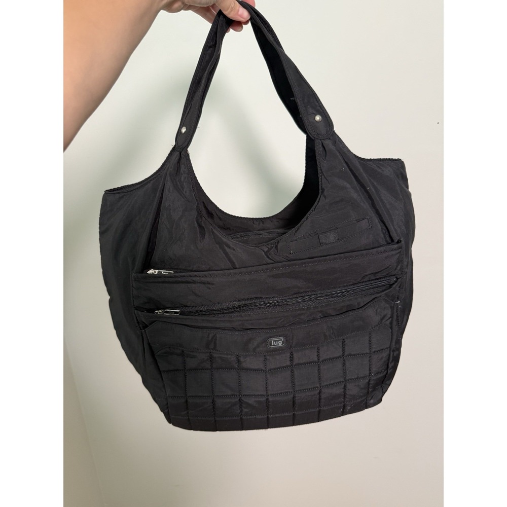 Lug Gondola Large Women's Shoulder Tote Luggage Travel Lightweight Black Clean